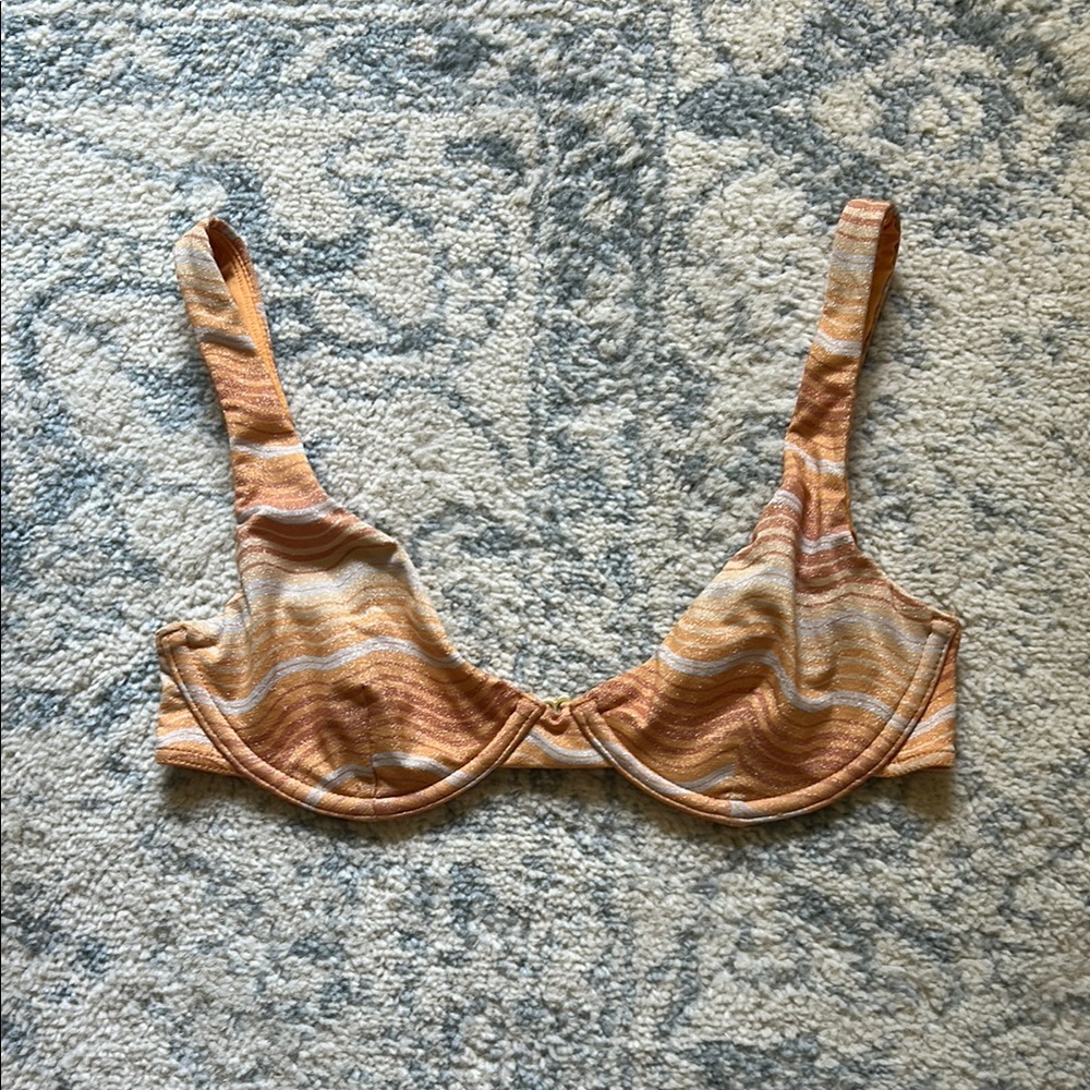 Billabong Sparkly Orange Wave Bikini Top with Underwire Support